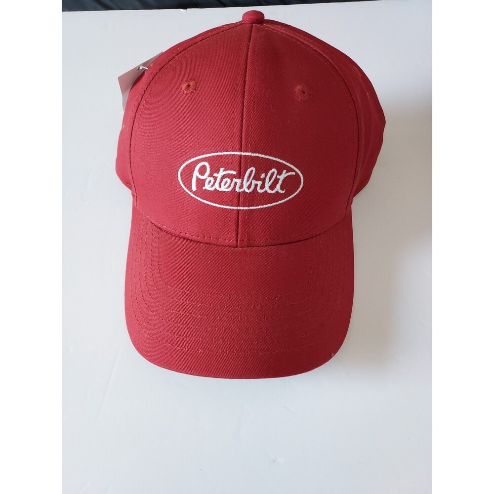 Peterbilt Logo Embroidered Red Pro Structured Hat Truckers - NEW